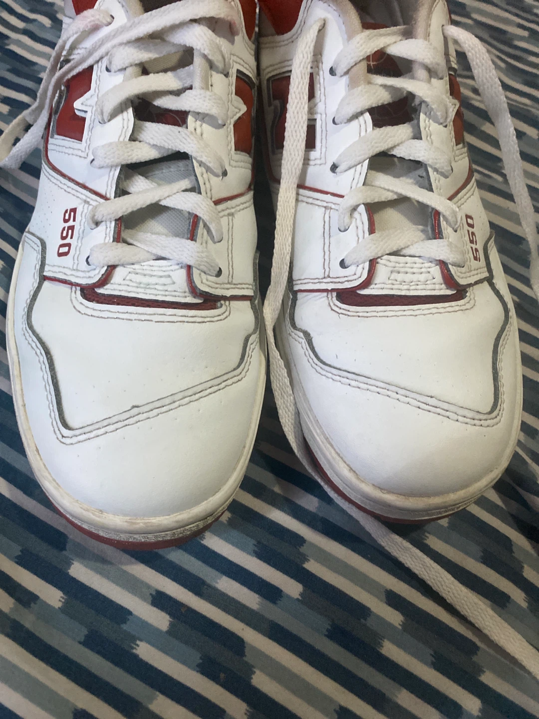 New Balance 550 White Red Sneakers - photo 4