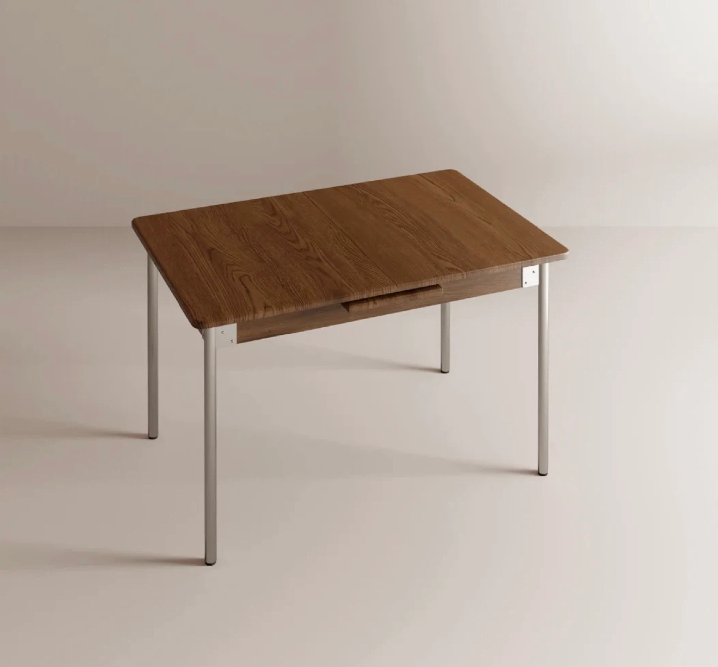 Extendable Dining Table with Metal Legs - Mid-Century Style