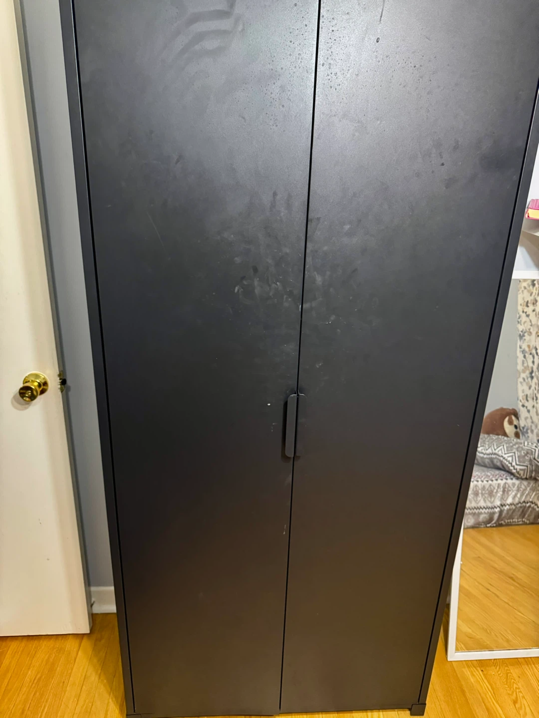 Black Double Door Storage Cabinet - photo 2