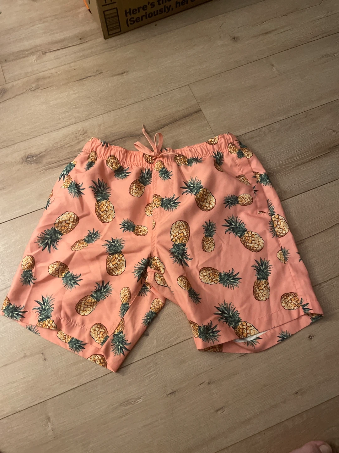 Pink Pineapple Swim Trunks