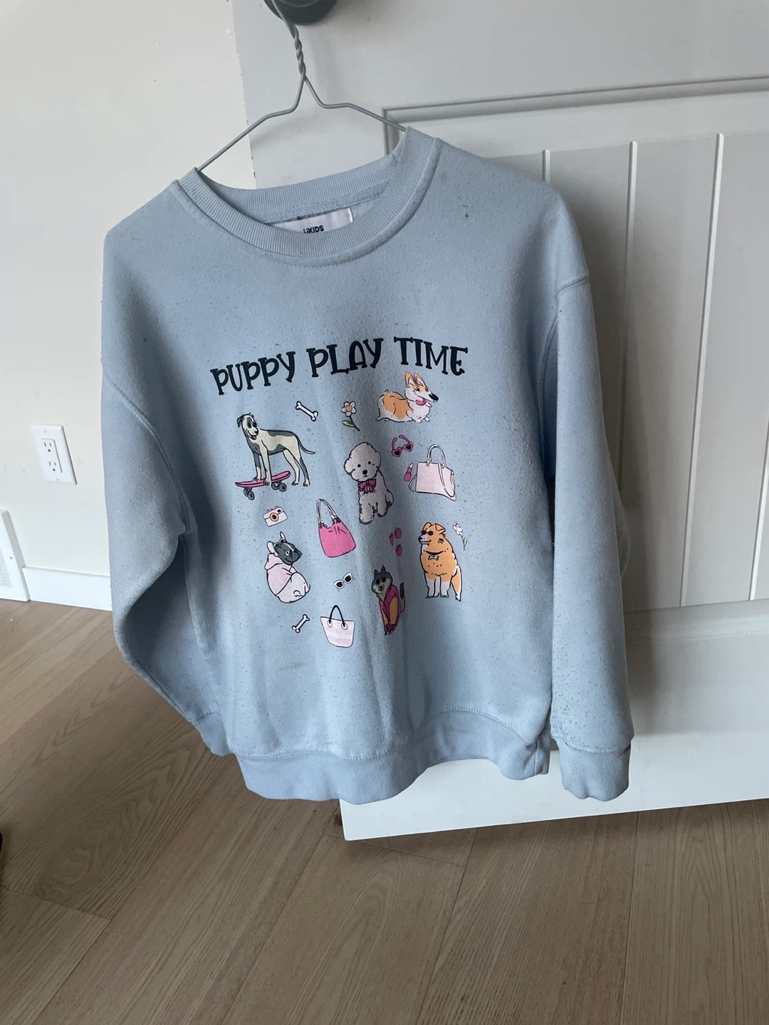 U Kids "Puppy Play Time" Oversized Crew Sweatshirt