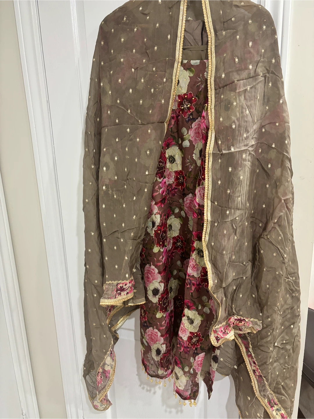 Floral Print Kurti with Dupatta