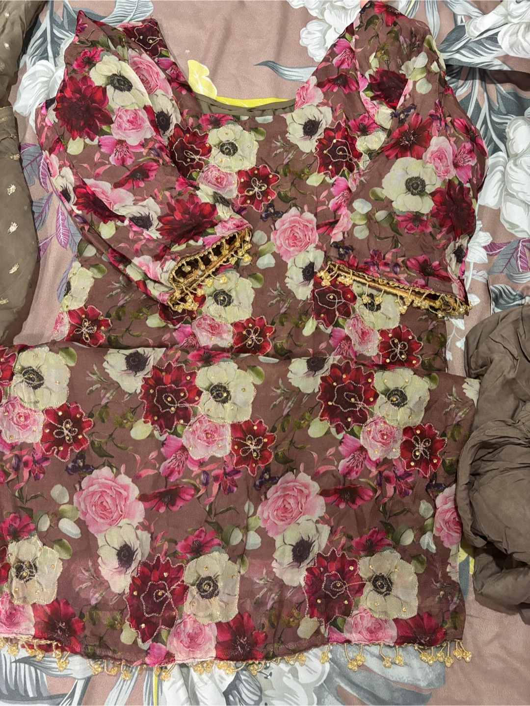 Floral Print Kurti with Dupatta - photo 4