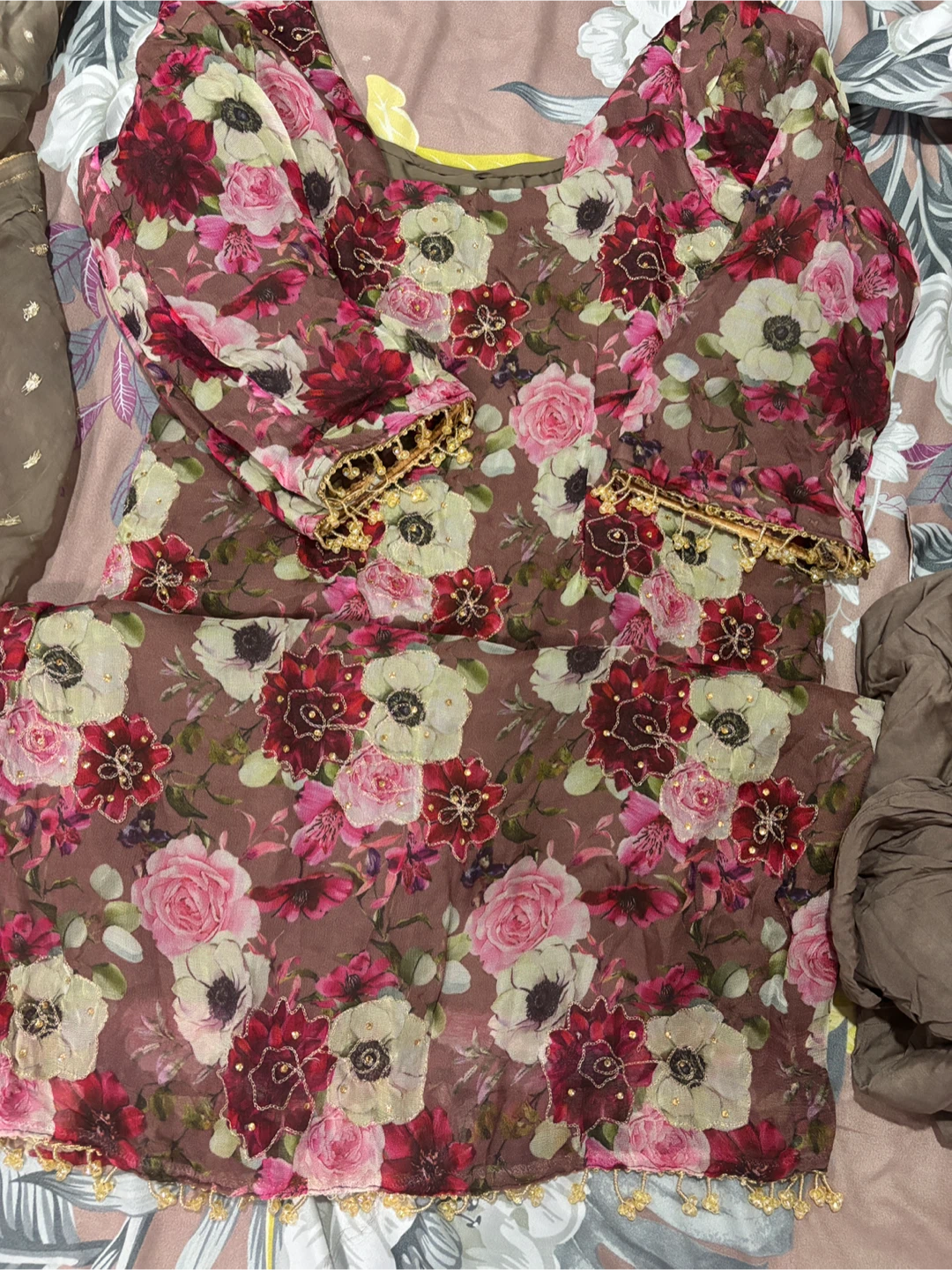 Floral Print Kurti with Dupatta - photo 5