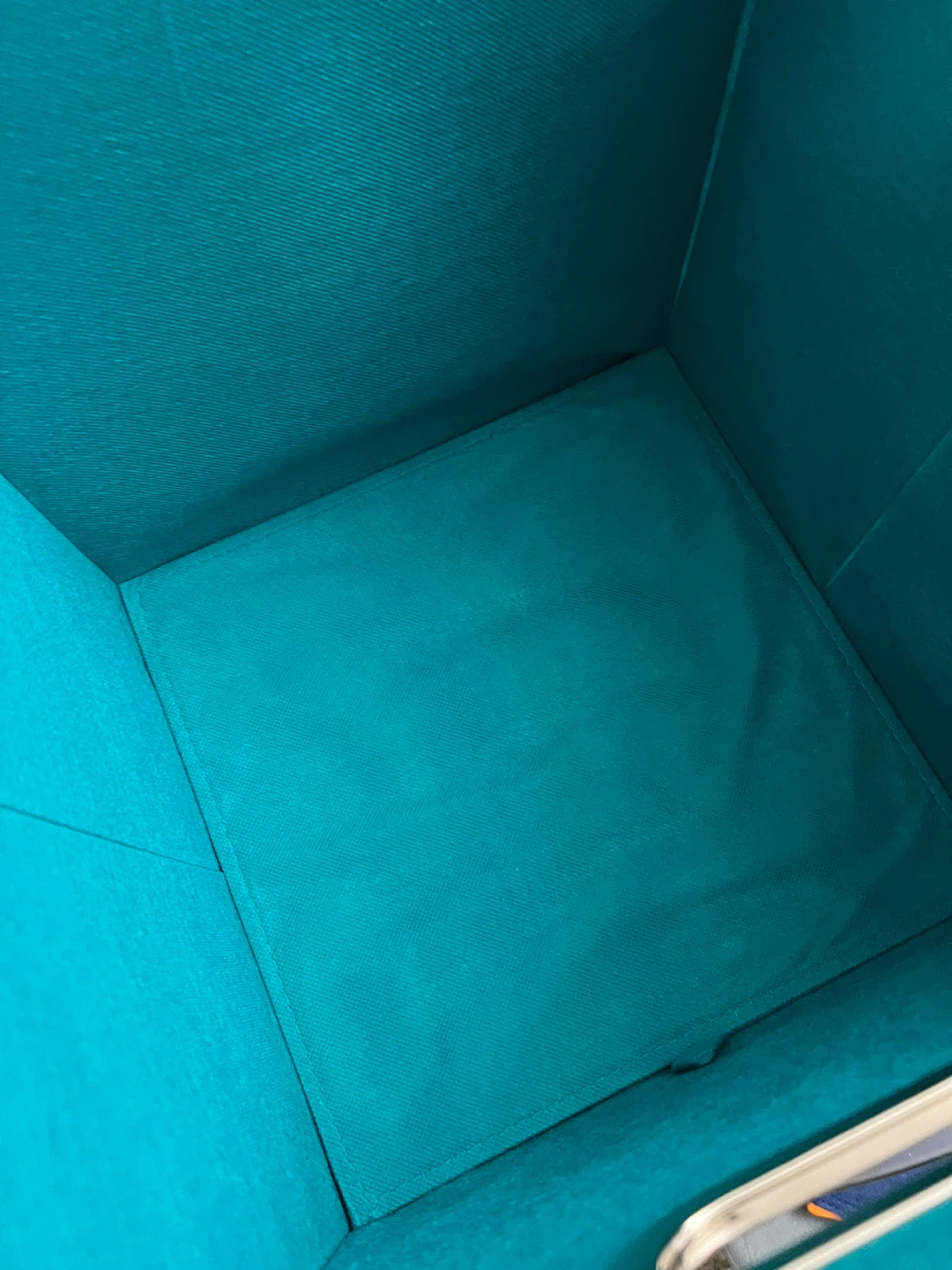 Teal Fabric Storage Bin with Handles-6 - photo 3