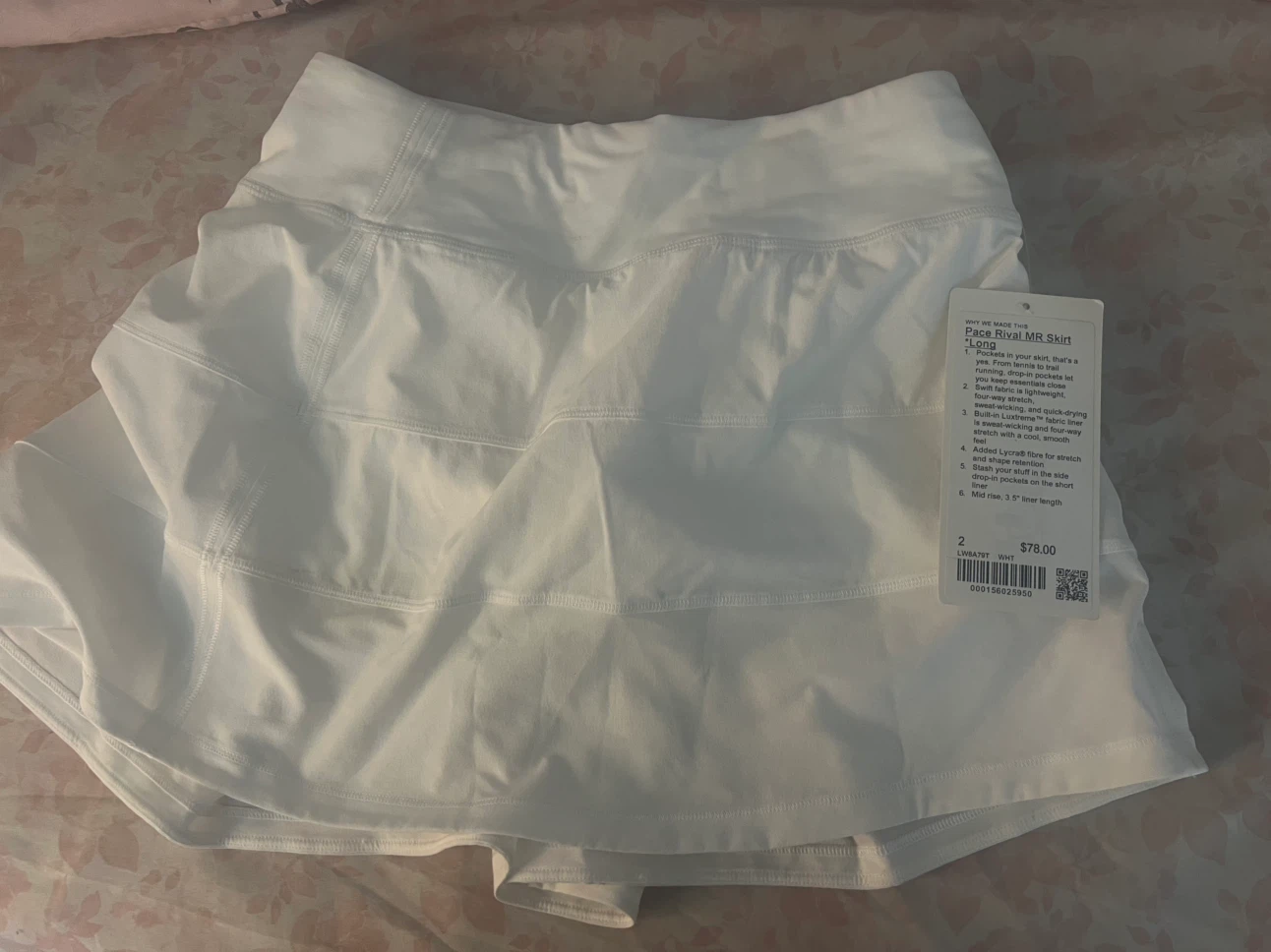 Lululemon Pace Rival Skirt - White - Size 2 - photo 2