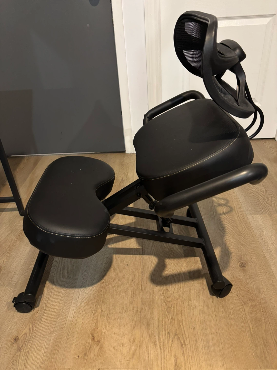 Black Ergonomic Kneeling Chair with Back Support - photo 2