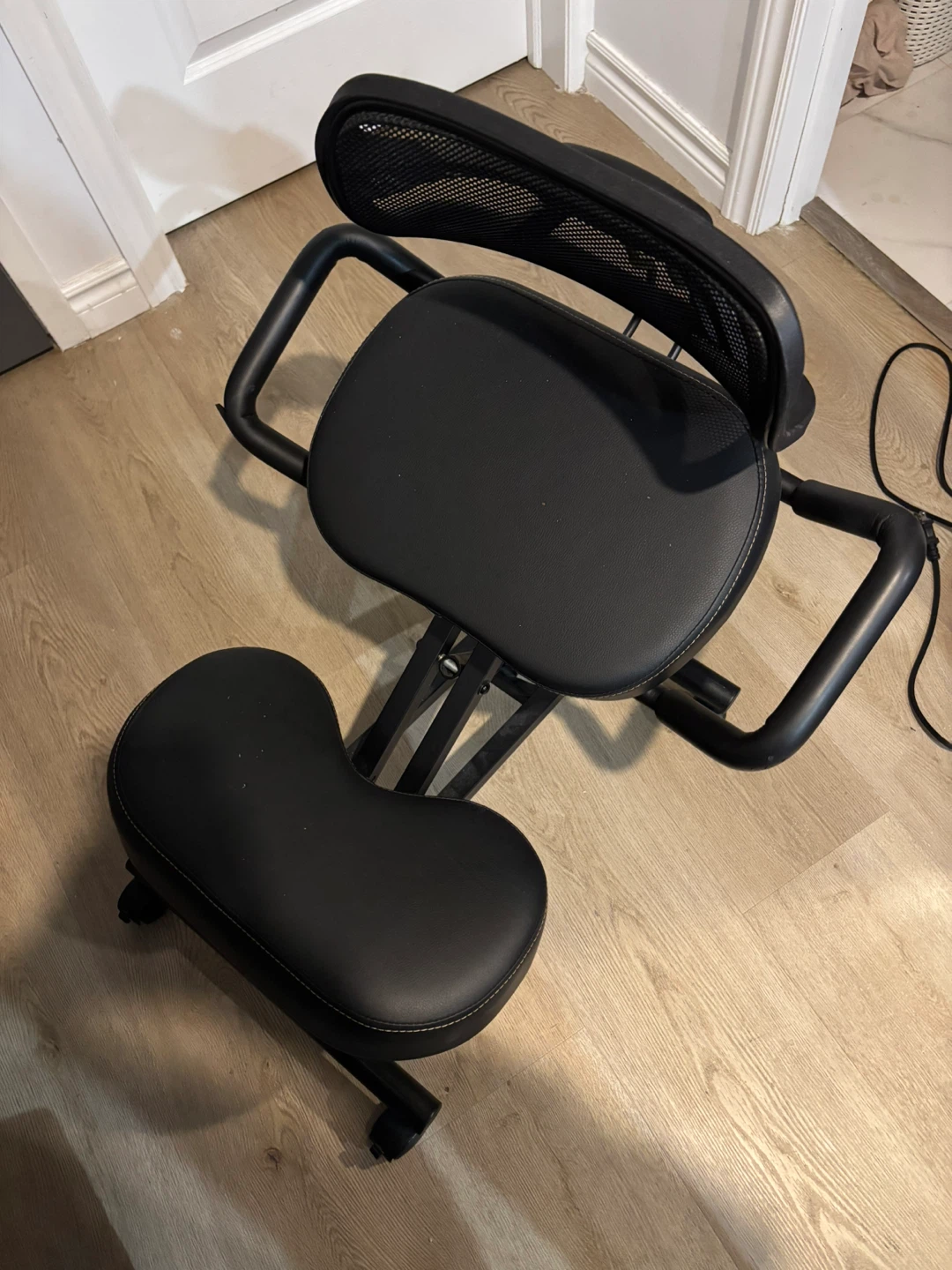 Black Ergonomic Kneeling Chair with Back Support