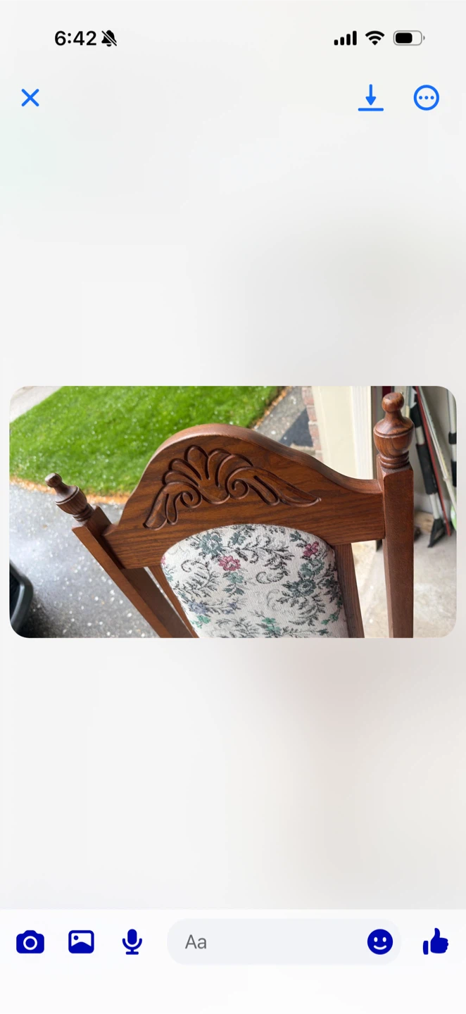 6 Chairs Wooden Accent Chair with Floral Upholstery