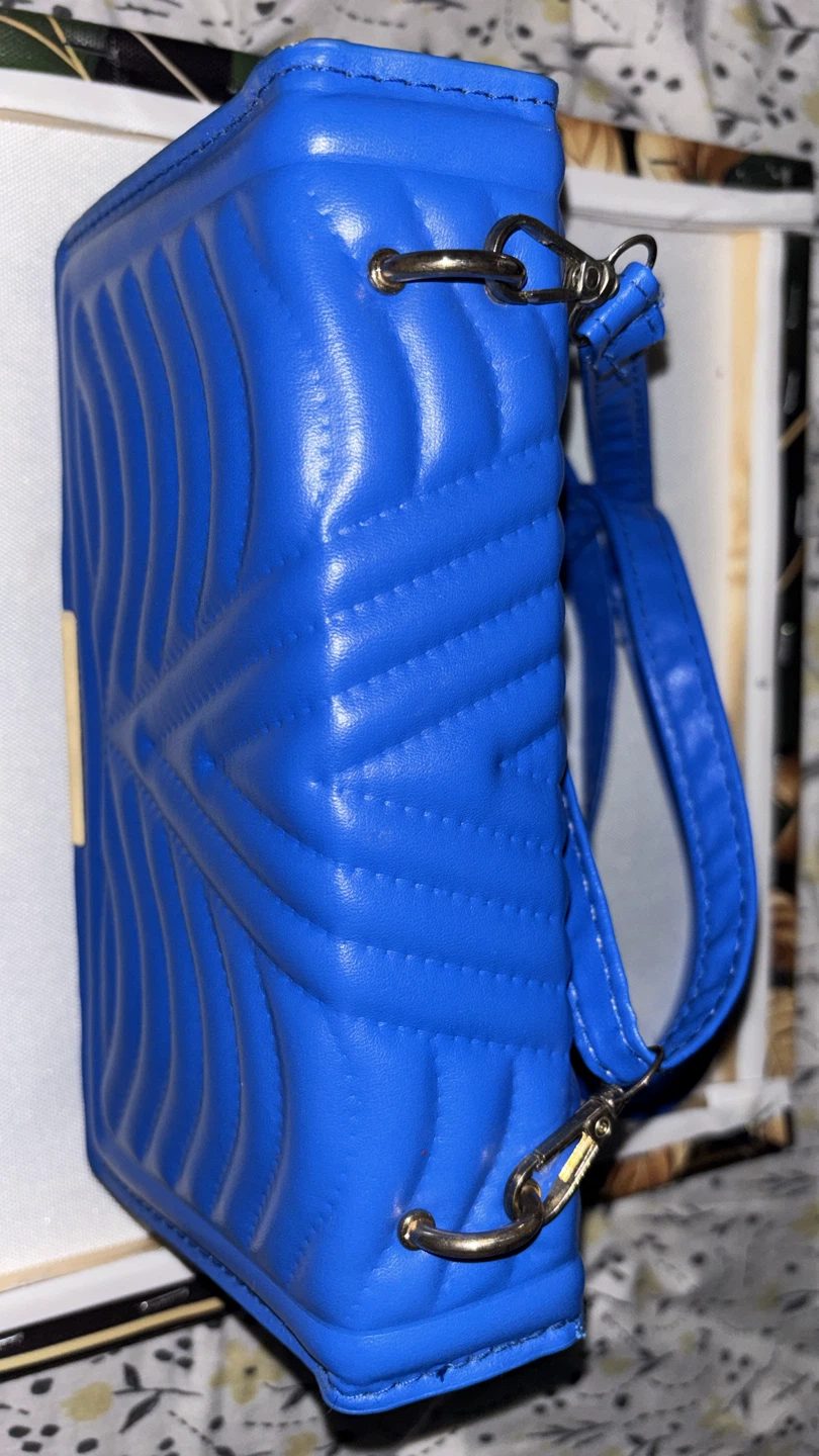 Blue Quilted Crossbody Purse - photo 3