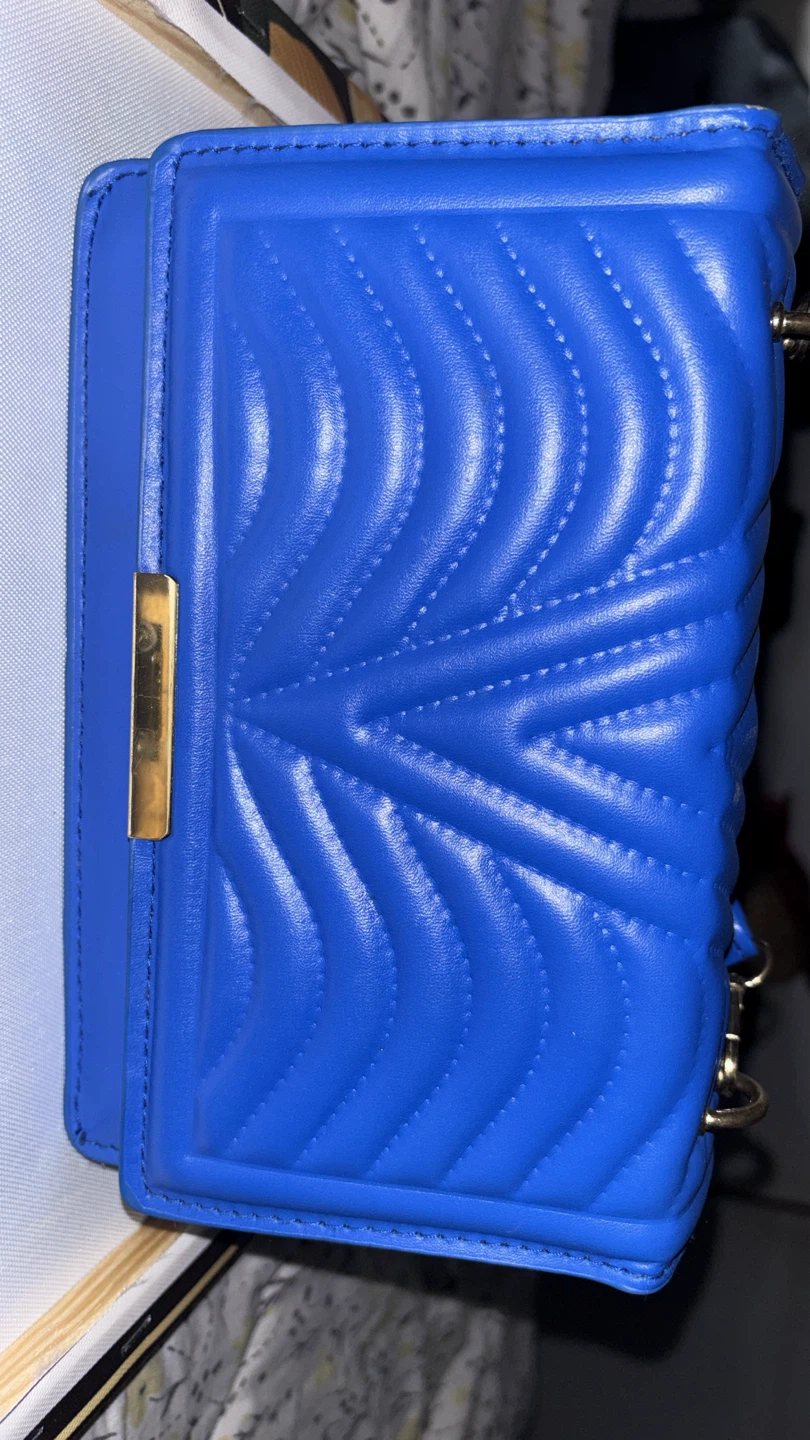 Blue Quilted Crossbody Purse - photo 2