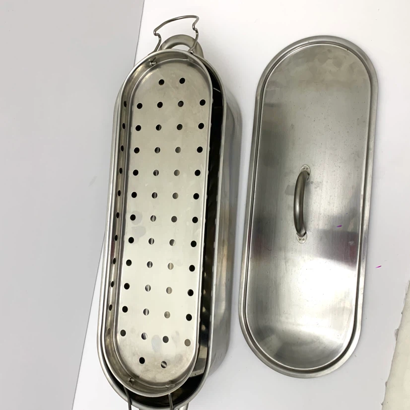Stainless Steel Oval Steamer Pot with Rack - photo 3