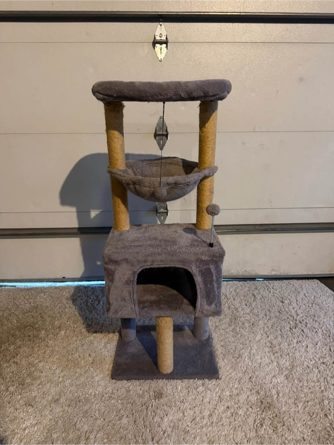 Gray Cat Tree Condo with Hammock