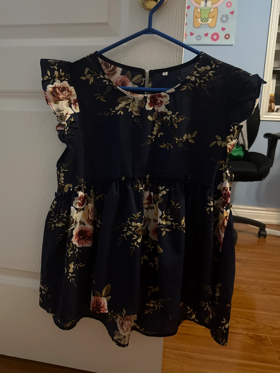 Floral Print top with Ruffle Sleeves