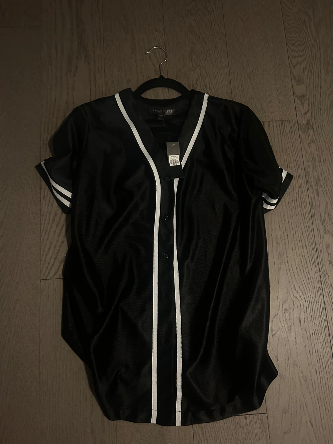 SWS Active Black Baseball Jersey Size XS/TP