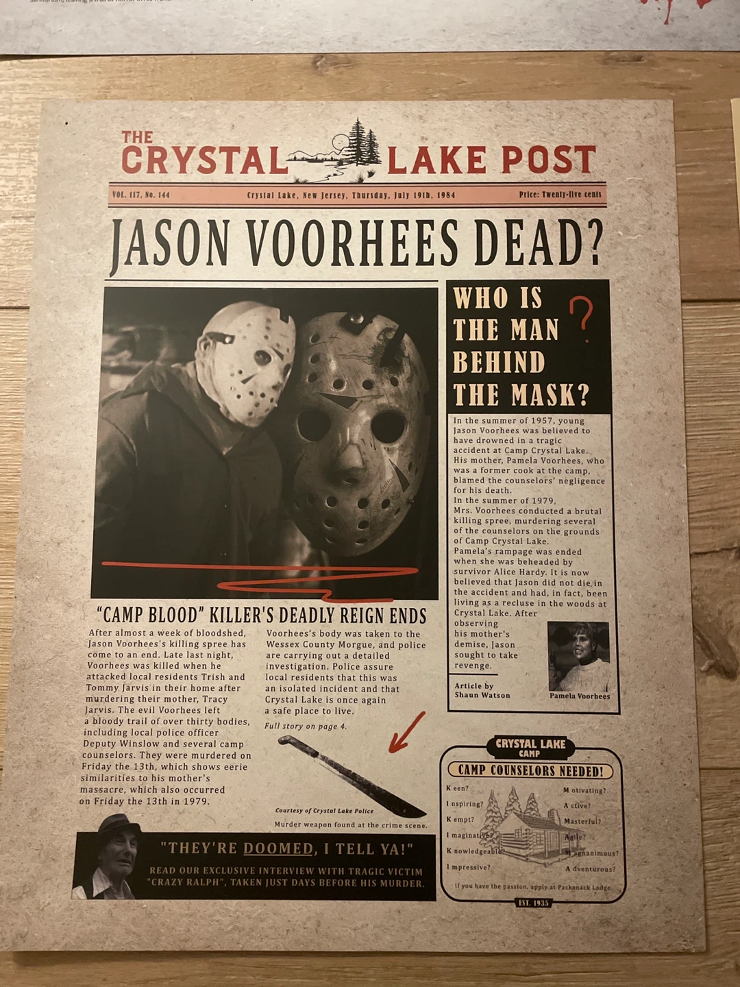 Halloween Night Massacre Prop Newspaper - The Haddonfield Herald - photo 2