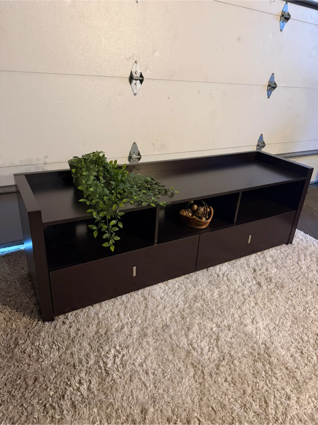 Dark Brown TV Stand with Drawers - photo 2