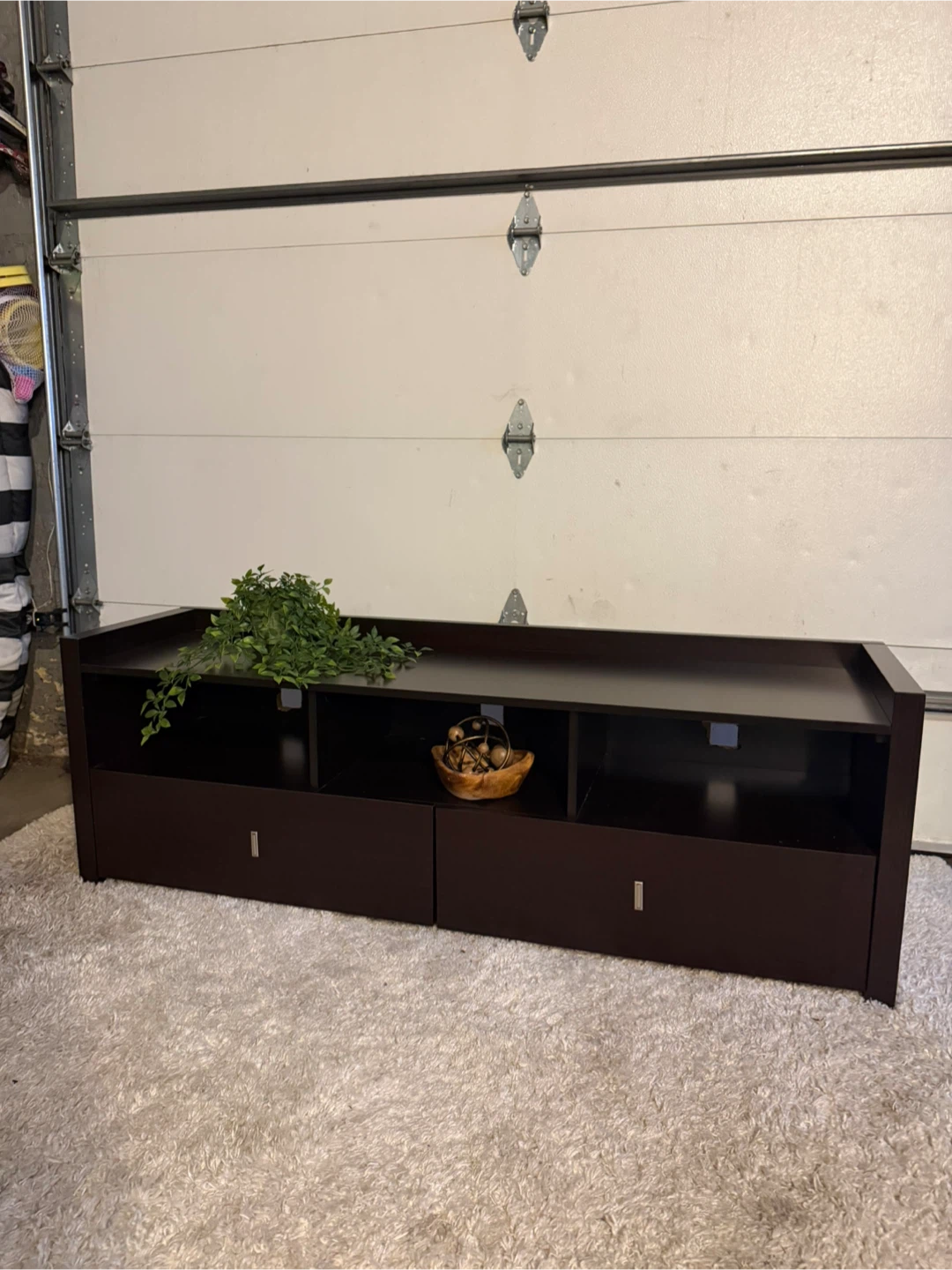Dark Brown TV Stand with Drawers - photo 3