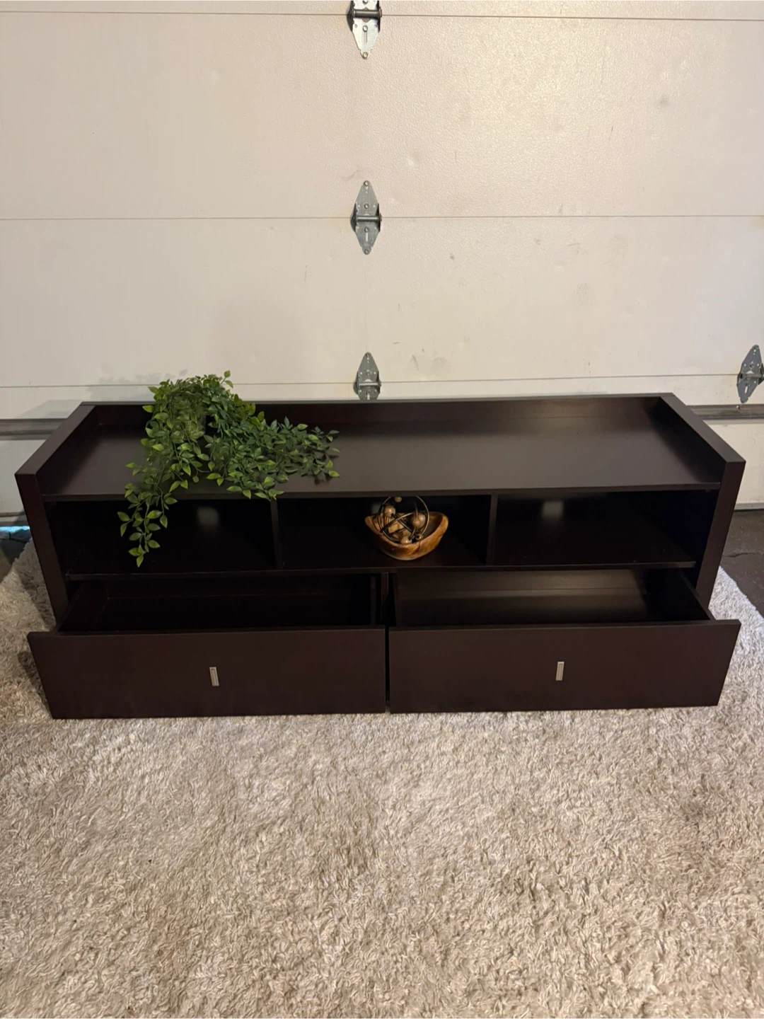 Dark Brown TV Stand with Drawers - photo 4