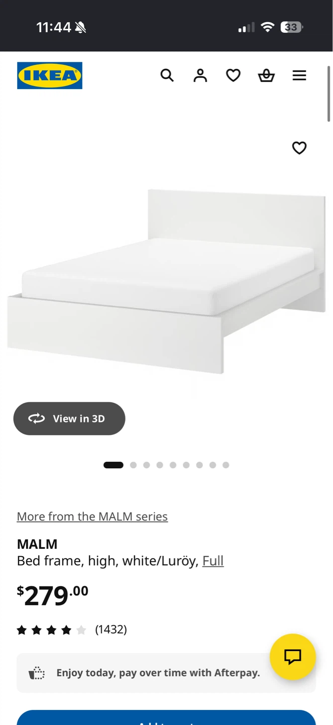 IKEA MALM High Bed Frame - White/Luroy, Full Size - photo 2