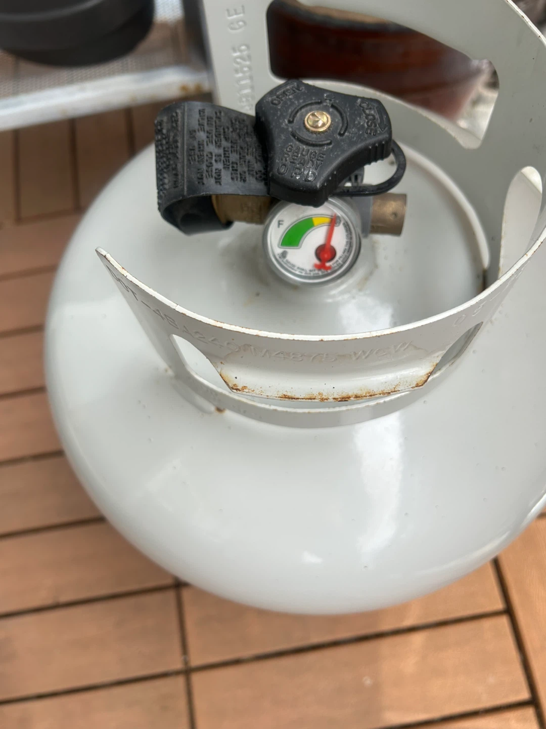 White Propane Tank with Gauge - photo 2