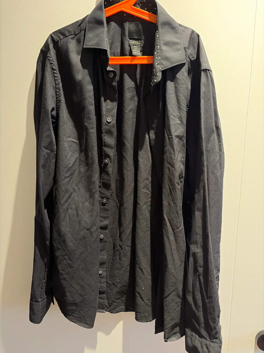 H&M Black Slim Fit Button-Up Shirt