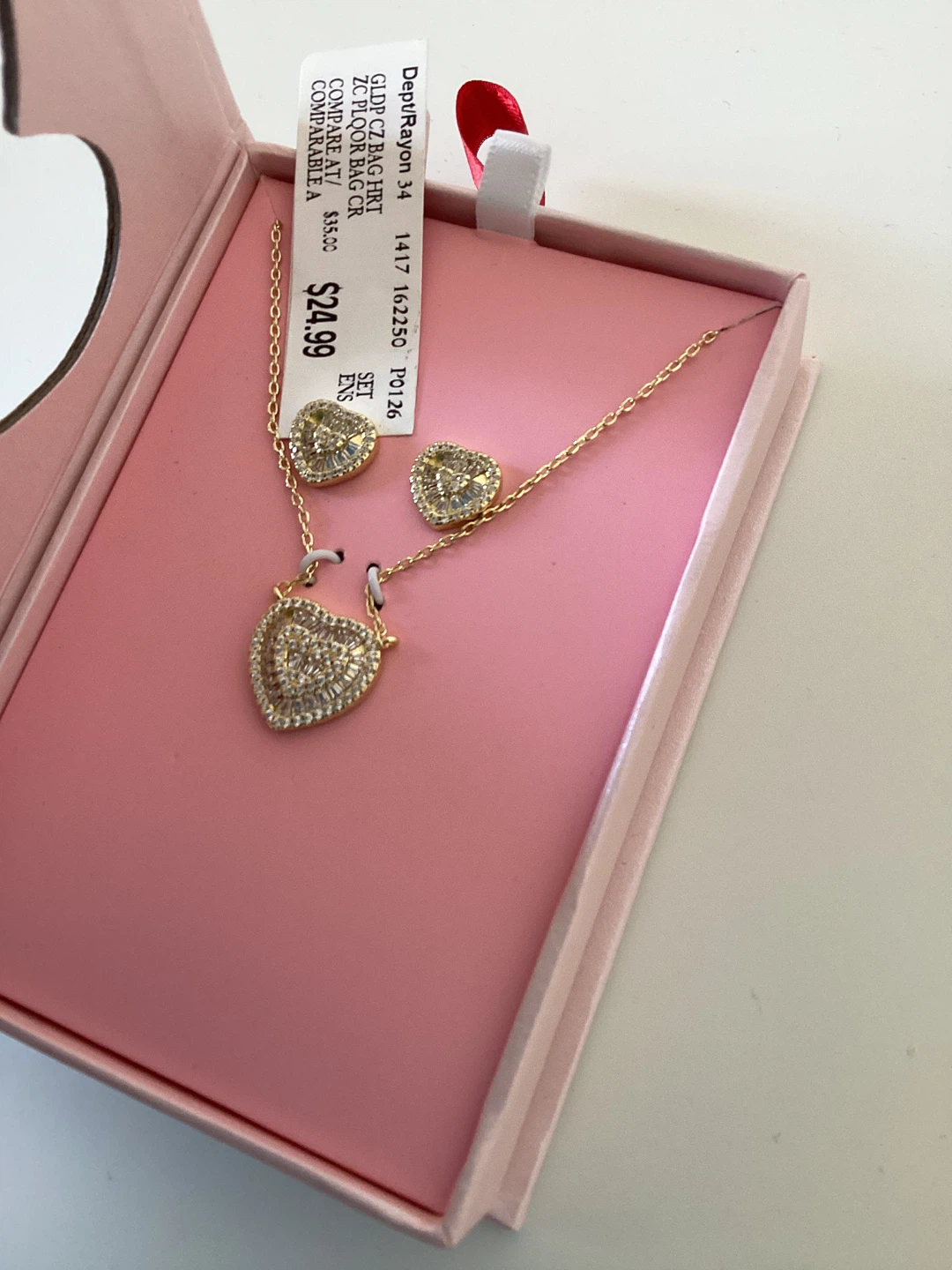 Silver plated Heart Necklace and Earring Set