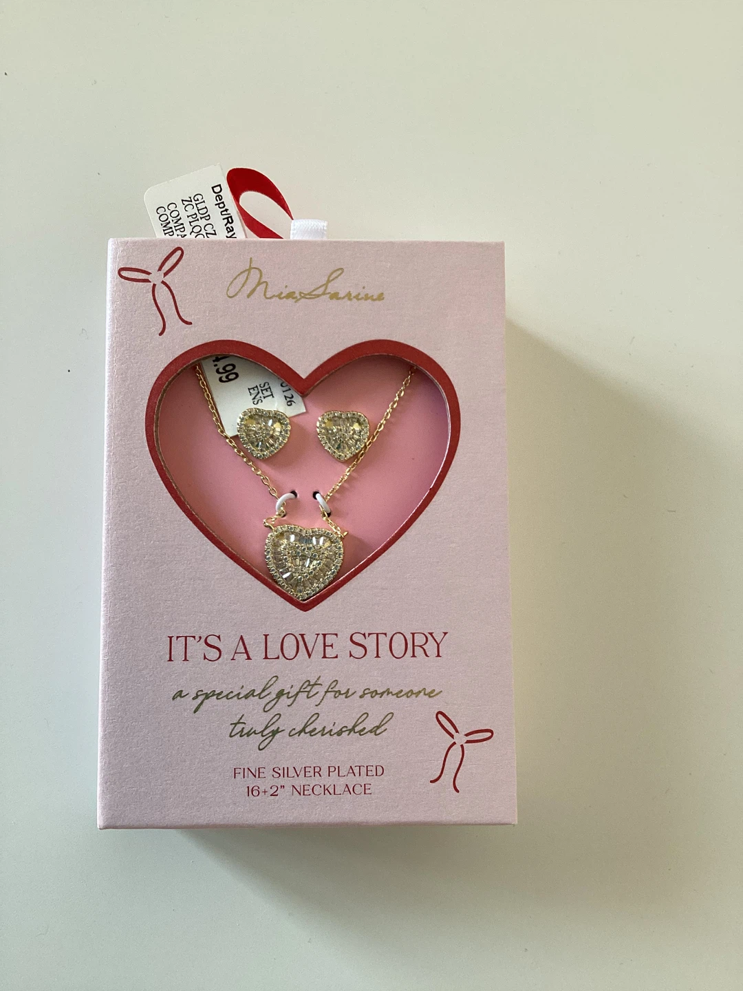 Silver plated Heart Necklace and Earring Set - photo 3
