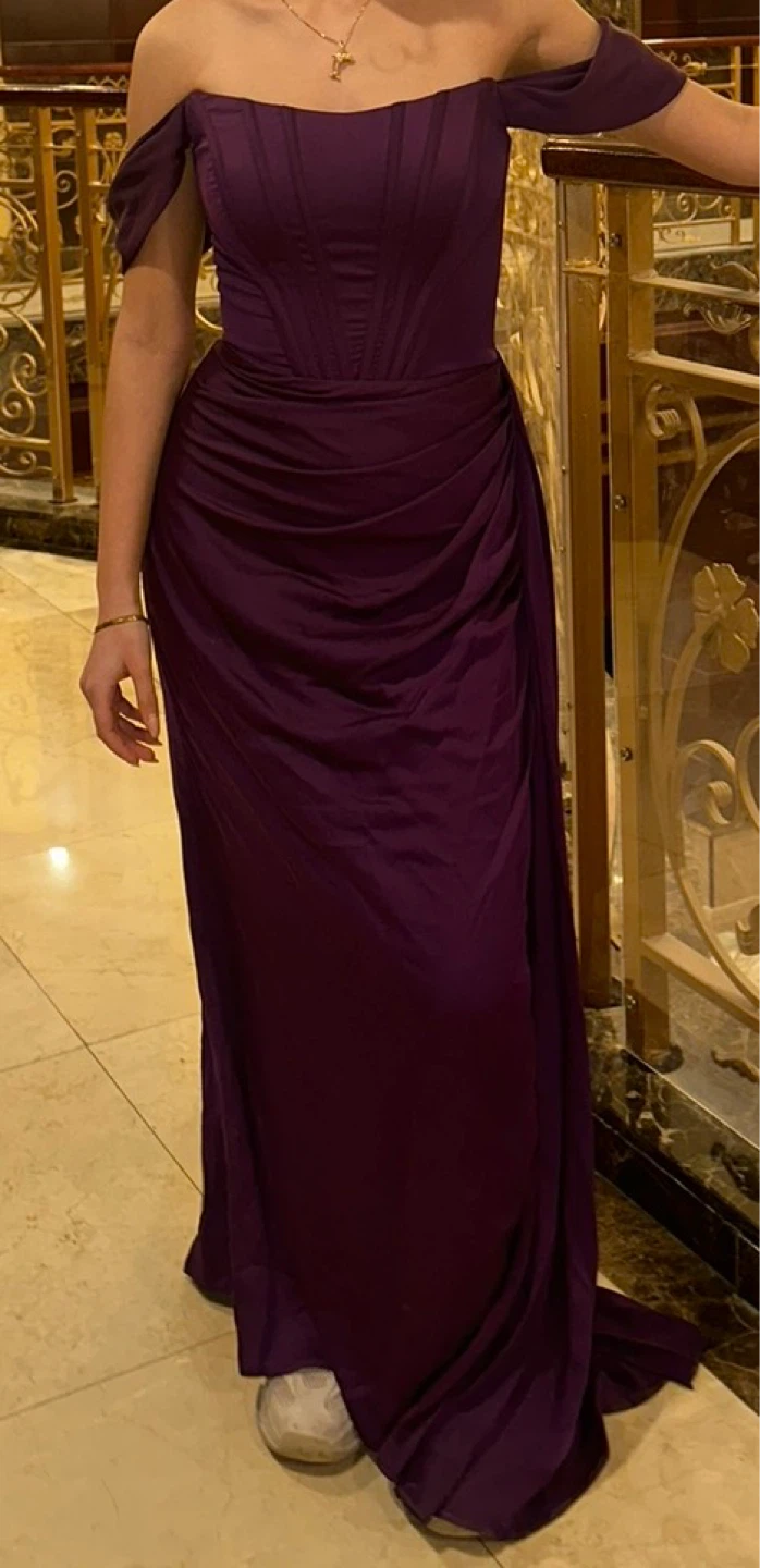 Purple Princess Off-the-Shoulder Formal Prom Dress