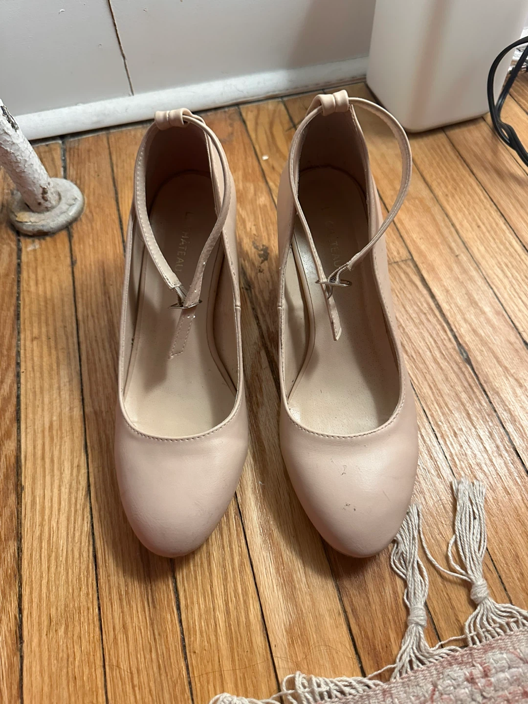 Blush Pink Block Heel Pumps