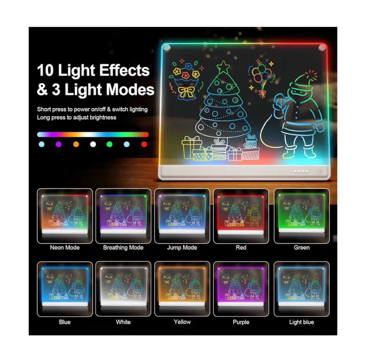 Brand new 19.7-Inch Rechargeable Doodle Glow LED Note Board - photo 5