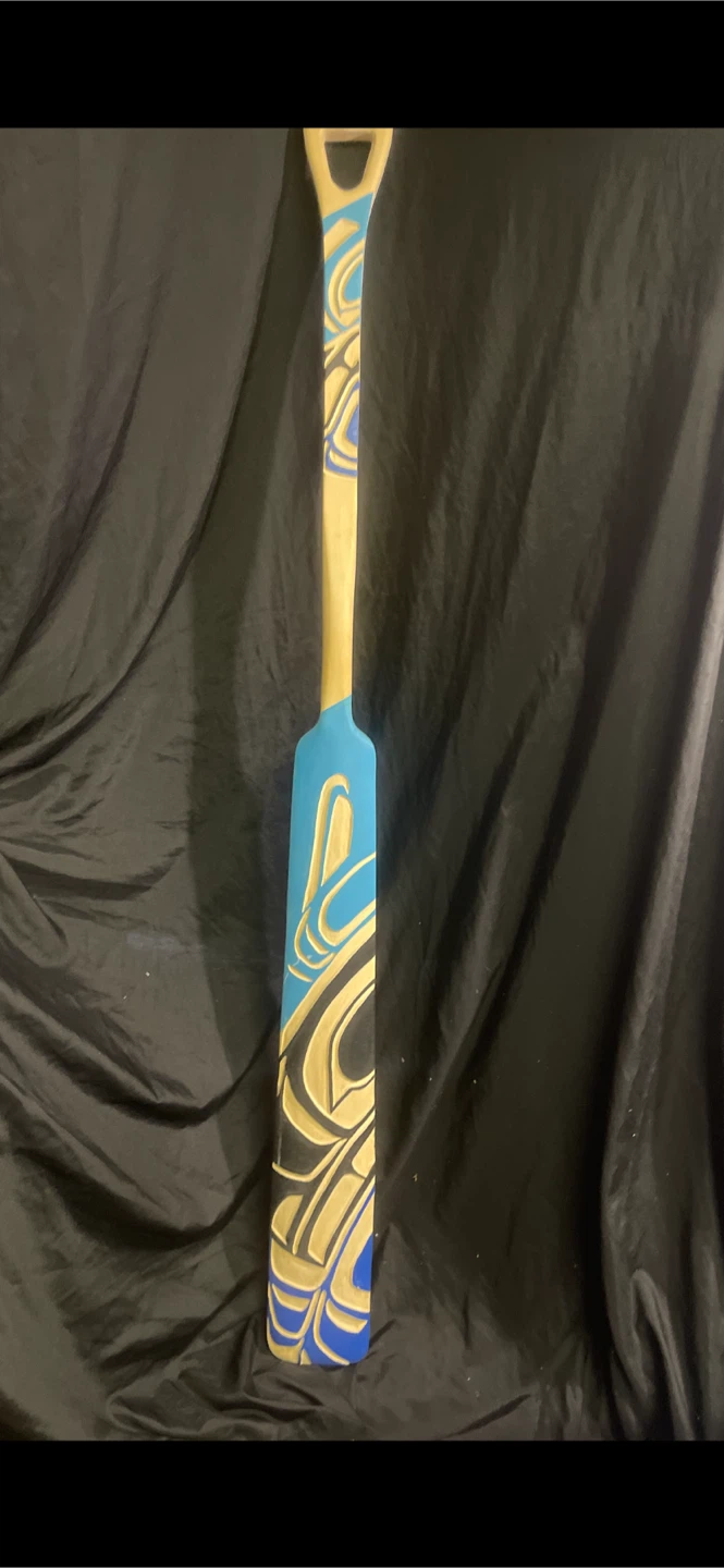 Traditional killer whale paddle