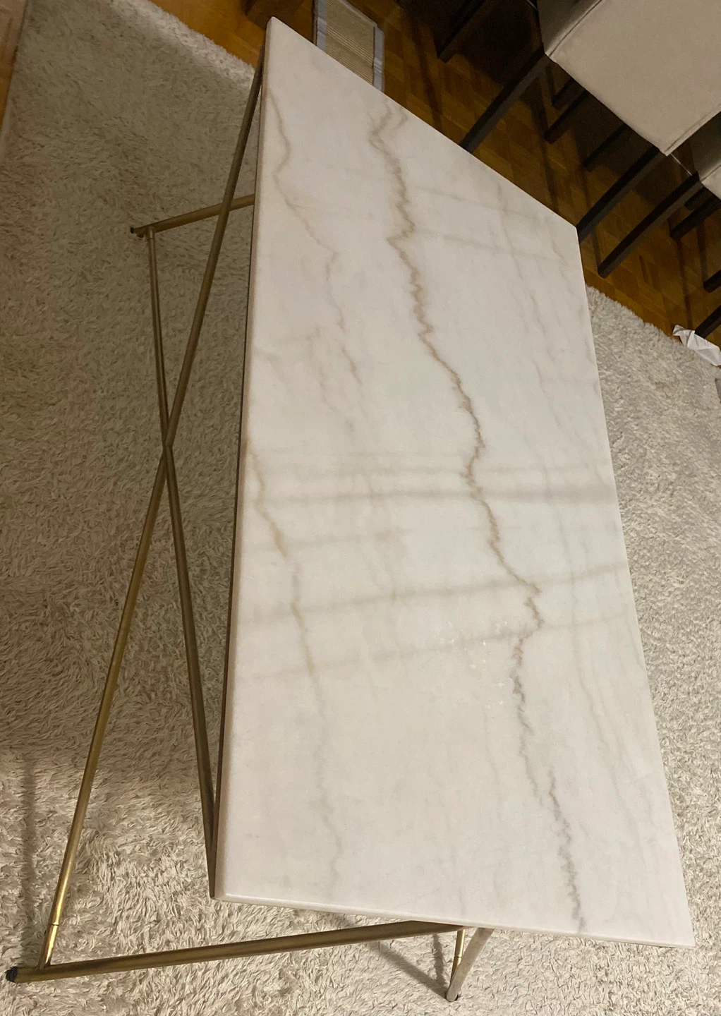 Marble Top Coffee Table with Gold Base - photo 2