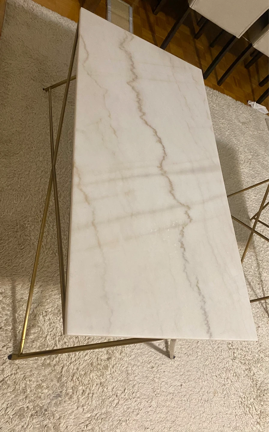 Marble Top Coffee Table with Gold Base - photo 3