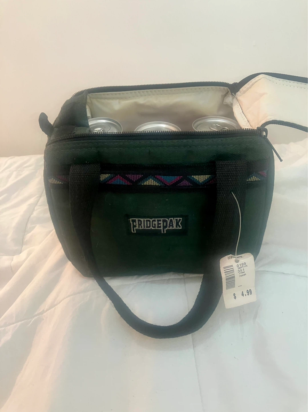 Vintage FridgePak 6 Can Insulated Canvas Cooler