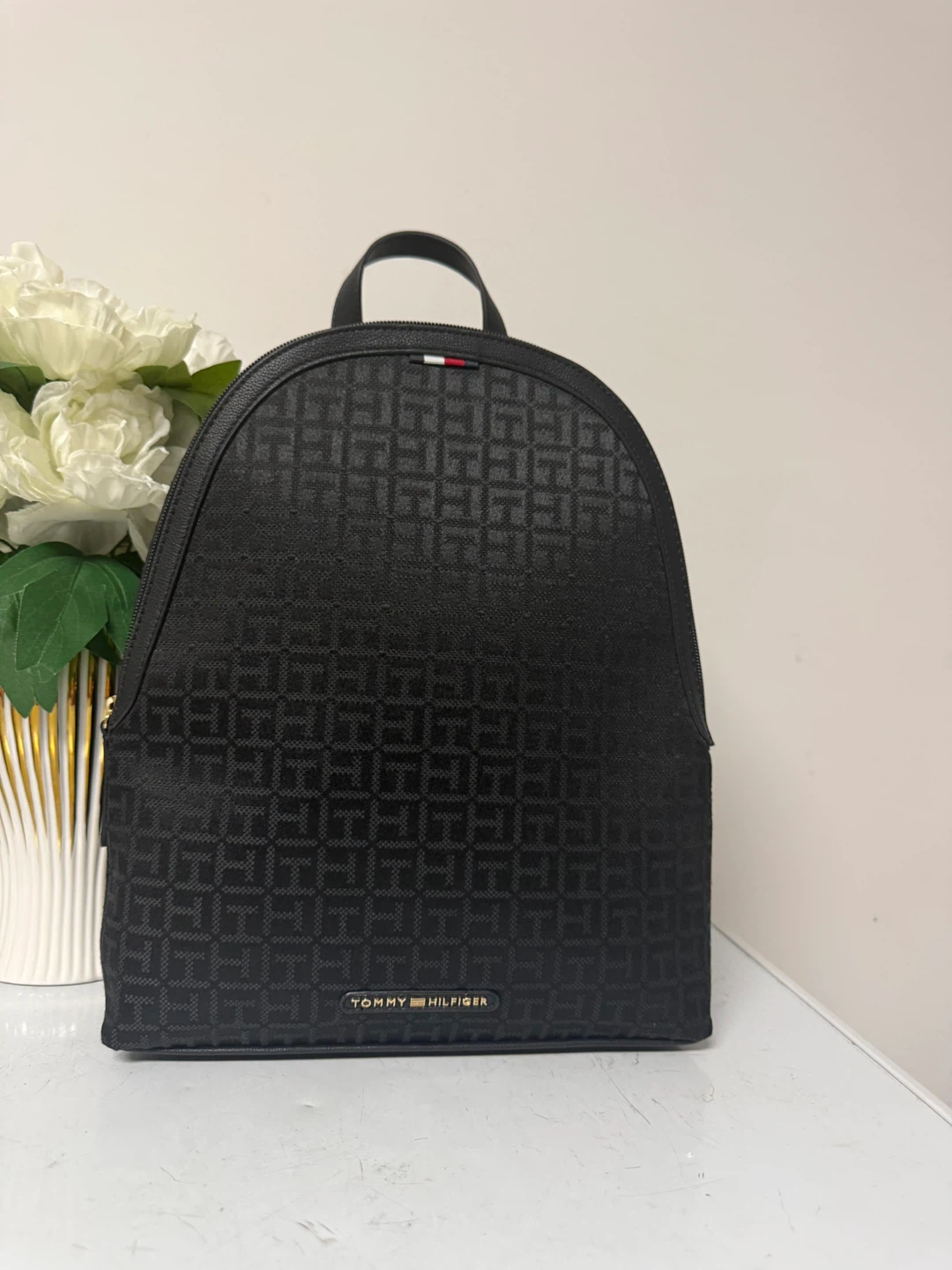 Tommy Hilfiger Black Monogram Backpack