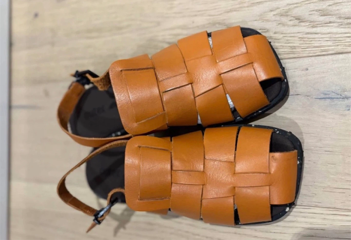 Outer Orange Leather Woven Sandals - photo 2