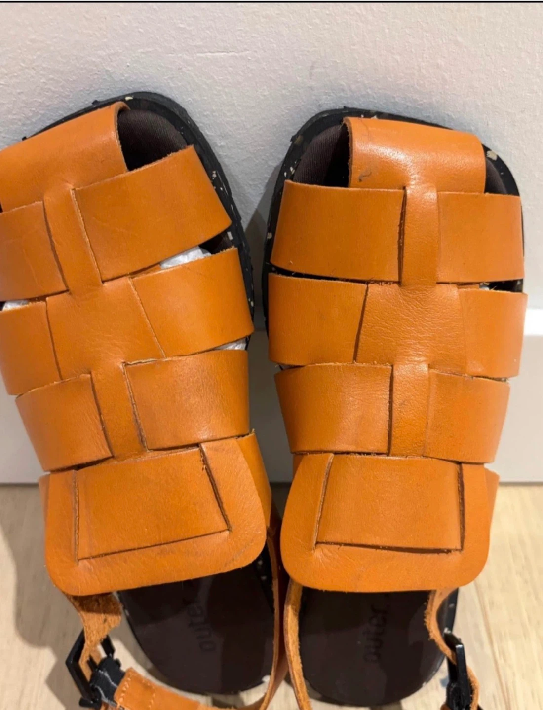 Outer Orange Leather Woven Sandals - photo 3