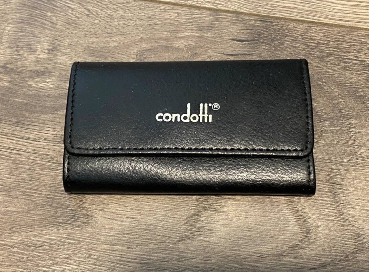 Condotti Black Leather Key Holder