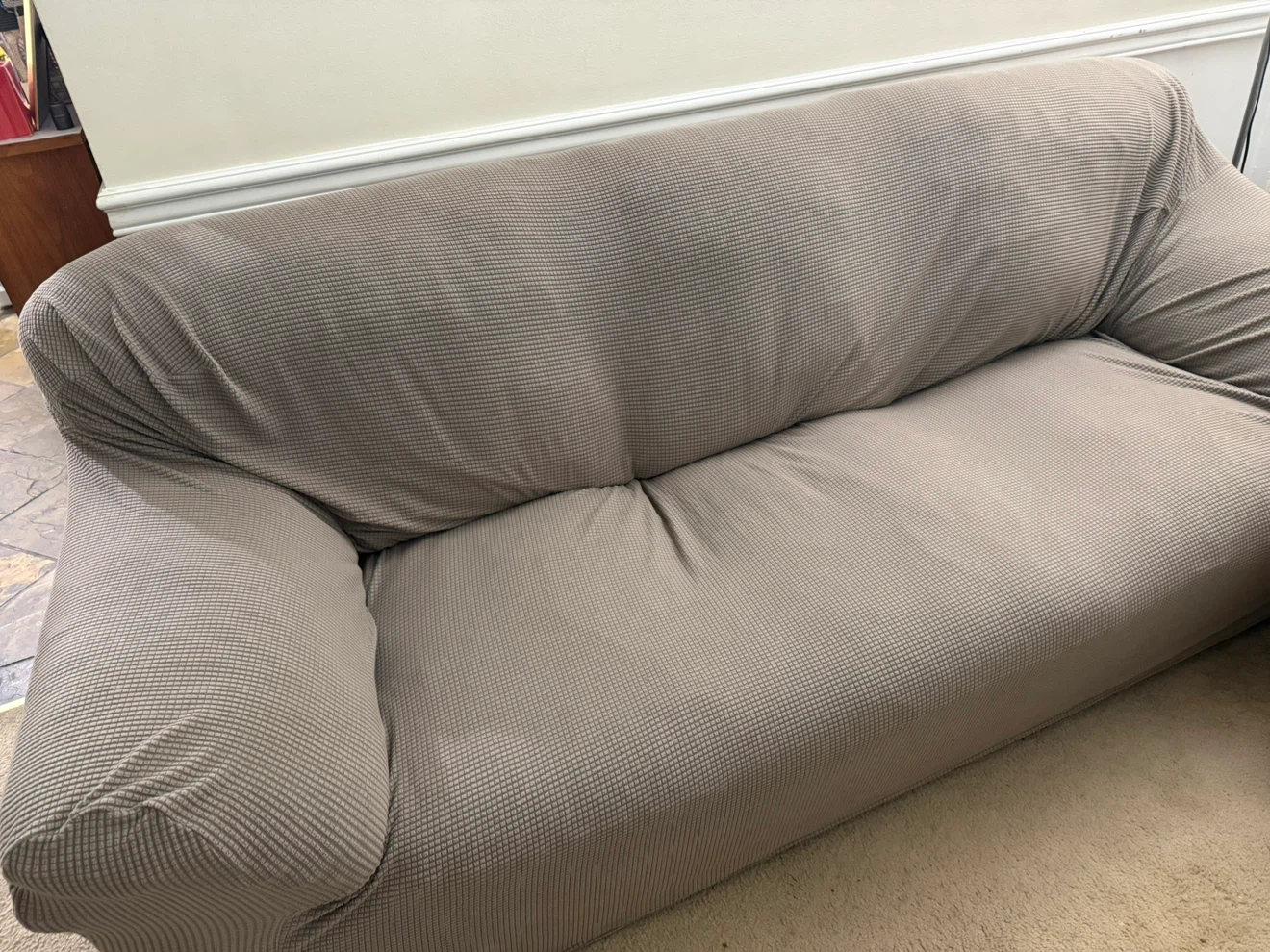 3-Seater Leather Sofa with Free Slipcover - photo 3