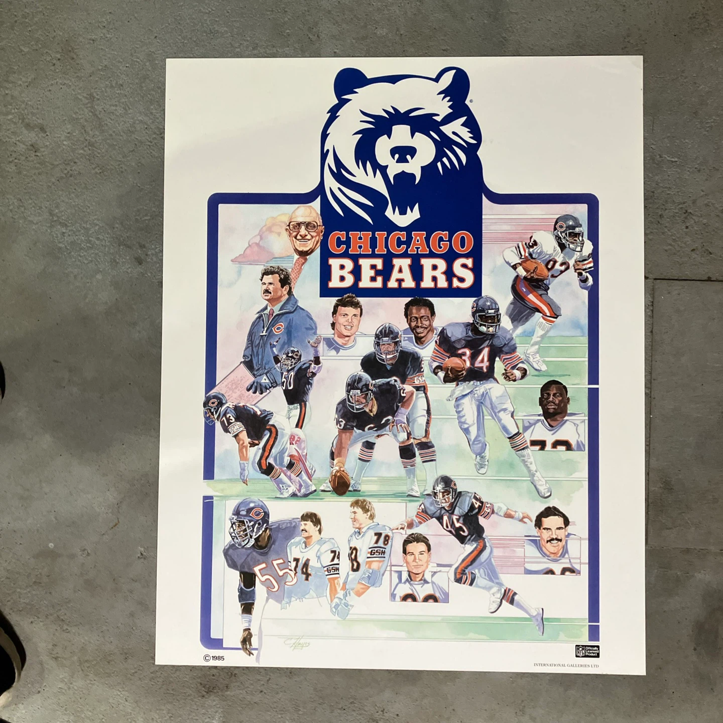 Chicago Bears Vintage Poster 1985