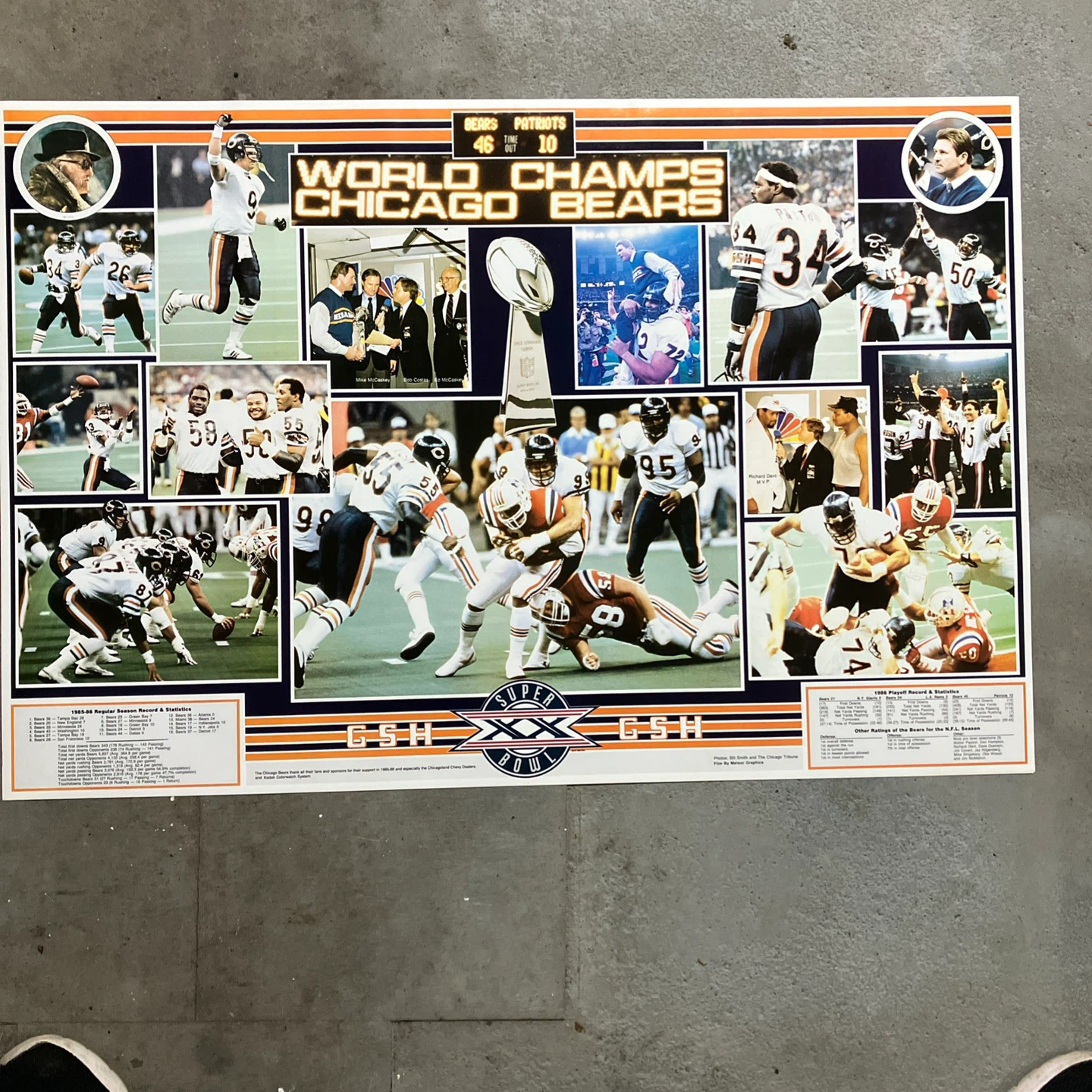 Chicago Bears Super Bowl XX World Champions Poster - photo 2