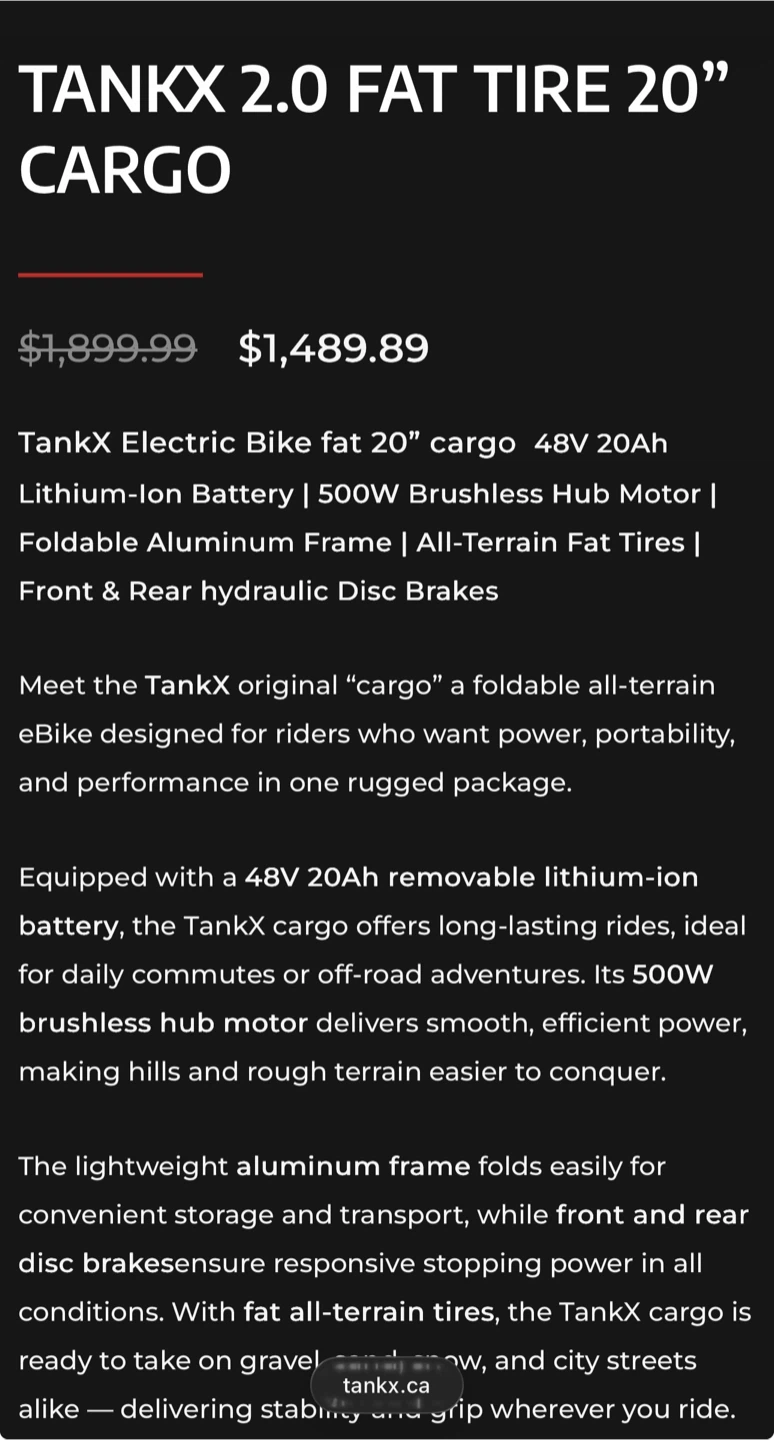 EBIKE TANKX (worth $1500) - photo 4