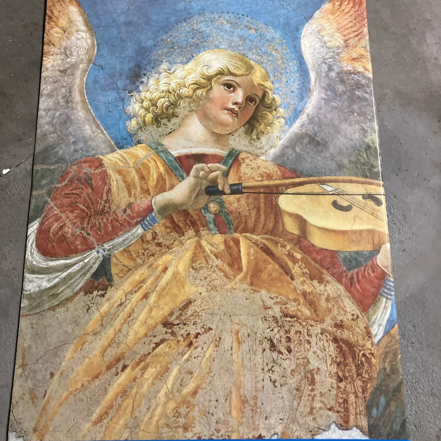 Angel Playing Violin Fresco Art