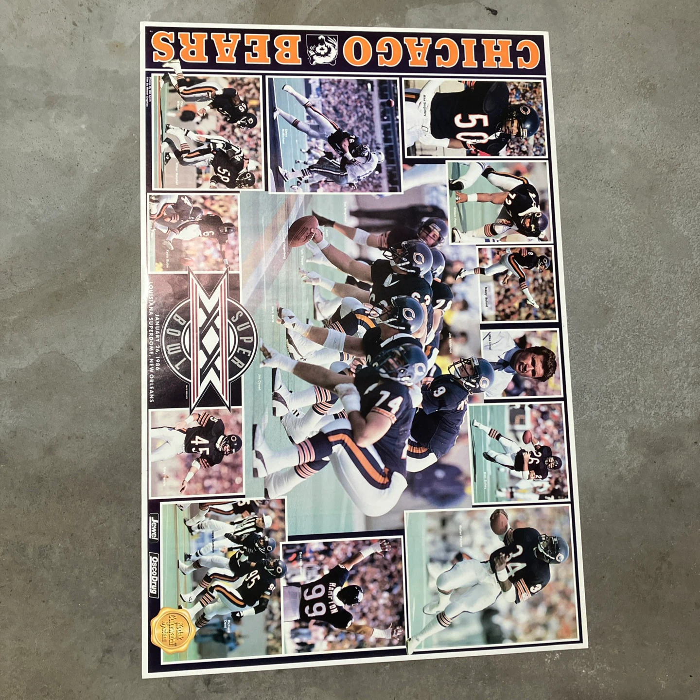 Chicago Bears Super Bowl XX Poster 1986