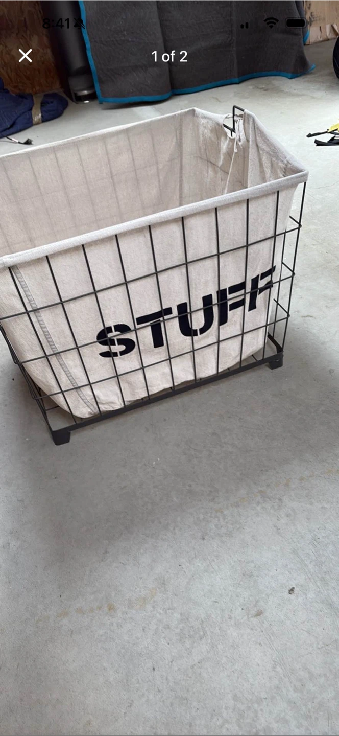 Metal Wire Storage Basket with Fabric Liner