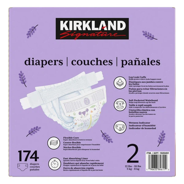 Kirkland Signature Diapers Size 2 - apx 64 Count