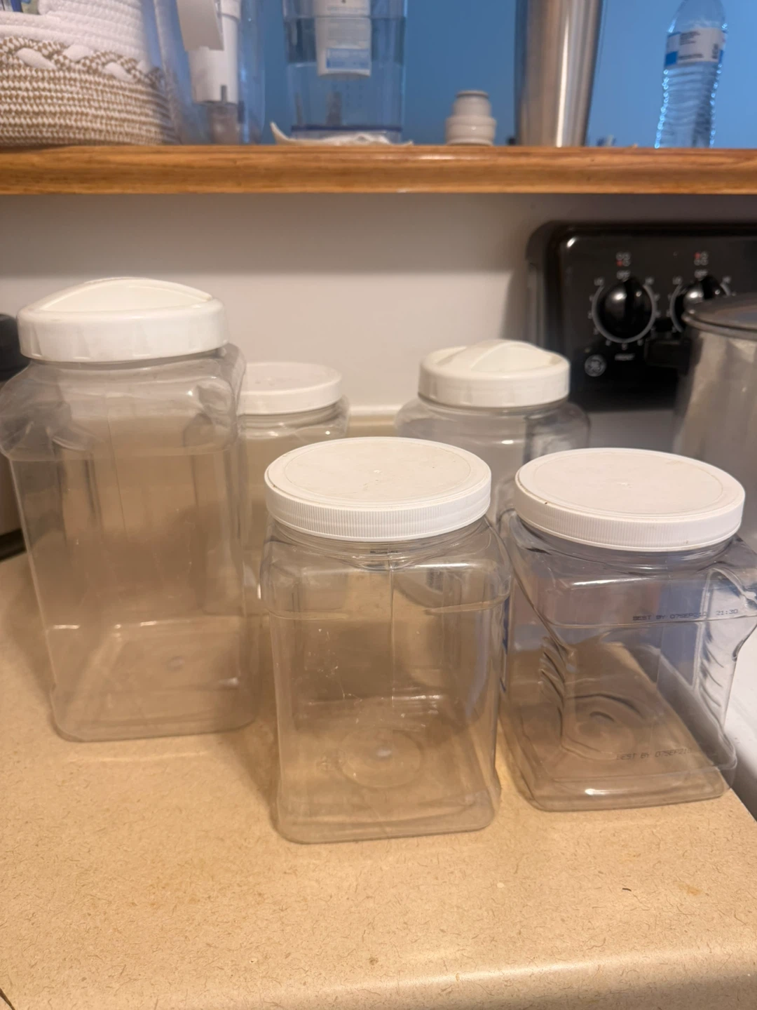 Set of 5 Clear Plastic Food Storage Containers