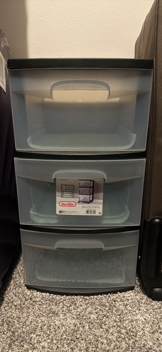 Sterilite 3 Drawer Wide Unit
