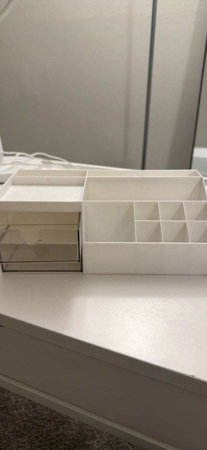 White Desk Organizer with Drawer
